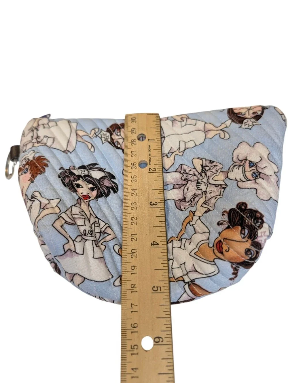 Nurse Cartoon Quilted Cosmetic Zip Pouch